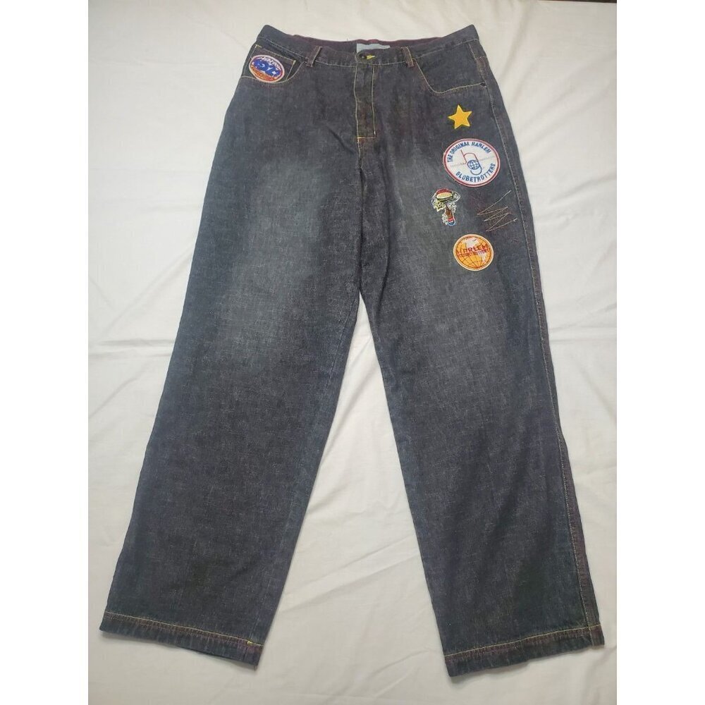 Platinum Fubu Harlem Globetrotters Limited Ed. Black Men's Jeans Sz 35 90's Y2K